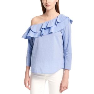 NWT Calvin Klein ruffle off shoulder top blue